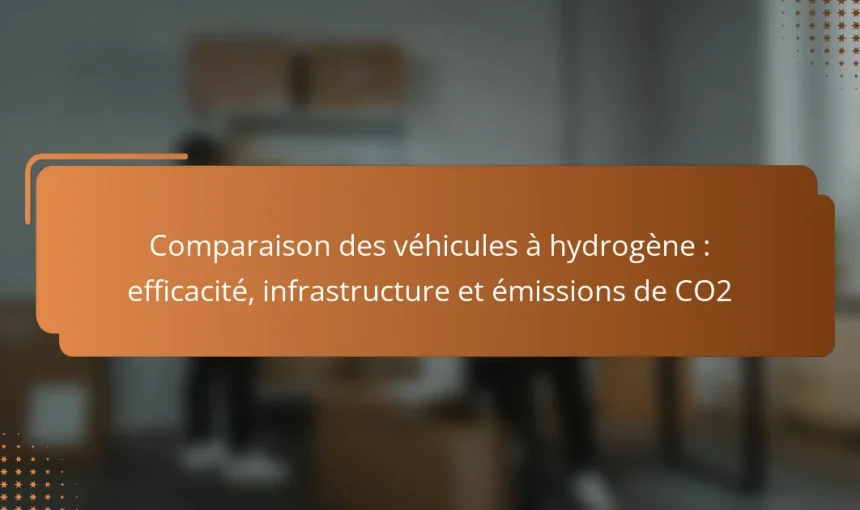 Comparaison des véhicules à hydrogène : efficacité, infrastructure et émissions de CO2