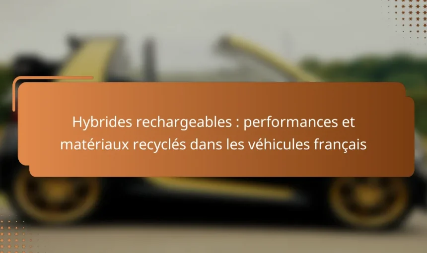 Hybrides rechargeables : performances et matériaux recyclés dans les véhicules français