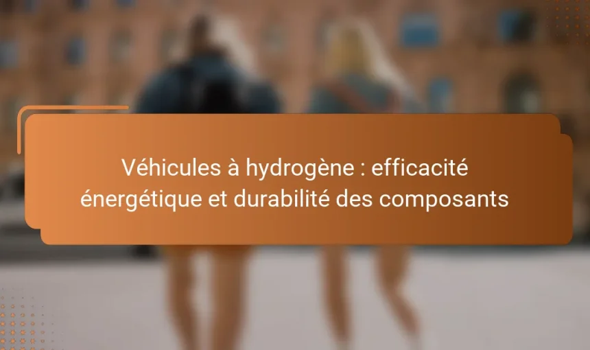 Véhicules à hydrogène : efficacité énergétique et durabilité des composants