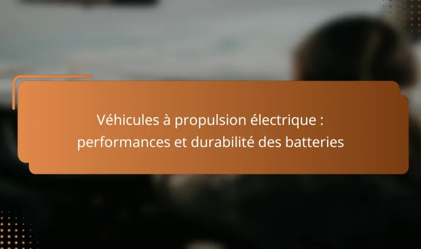 Véhicules à propulsion électrique : performances et durabilité des batteries