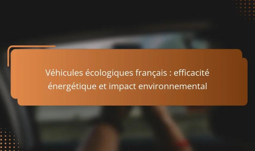 Véhicules écologiques français : efficacité énergétique et impact environnemental